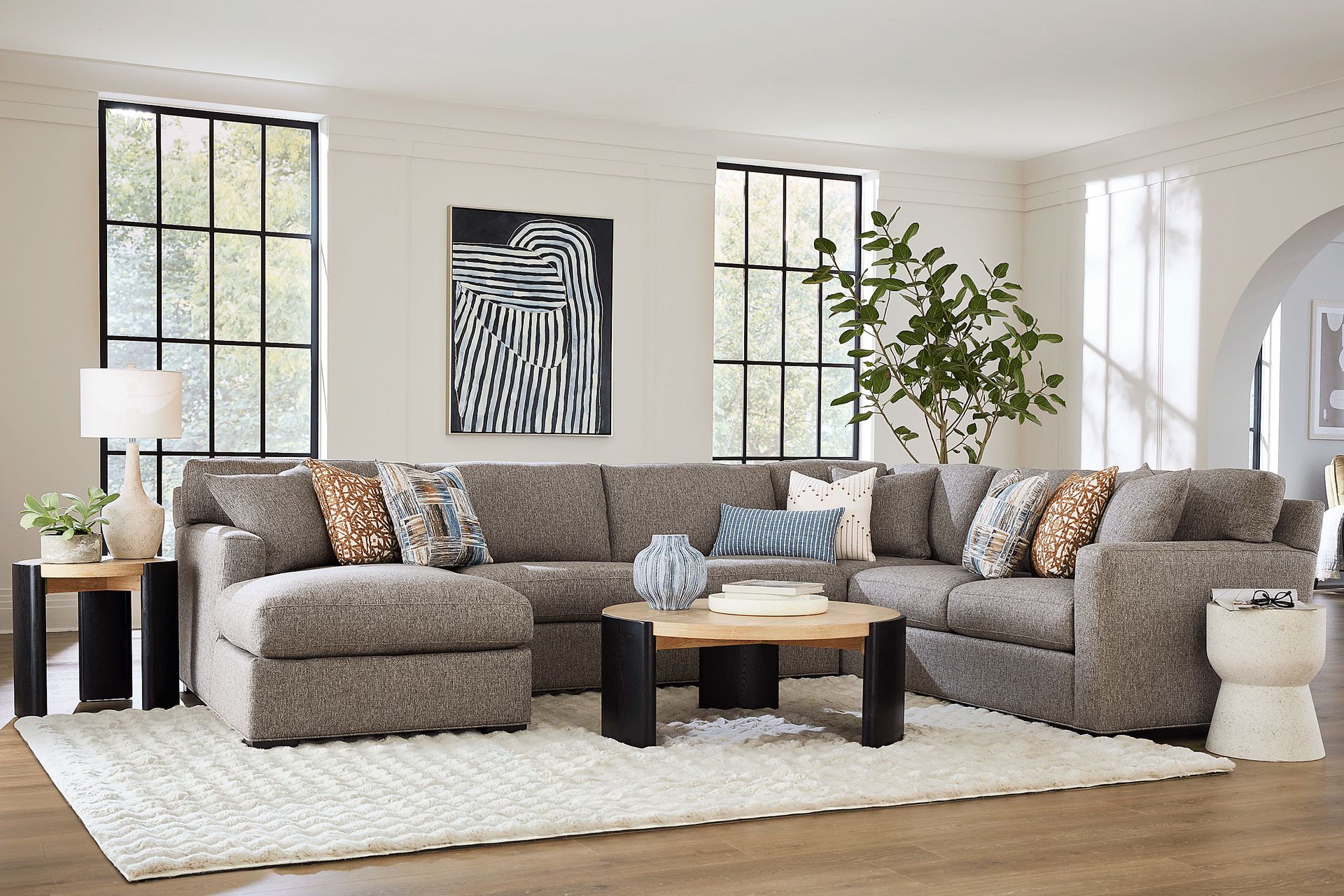 Harmonie Gray 3 Pc Sleeper Sectional - Image 1