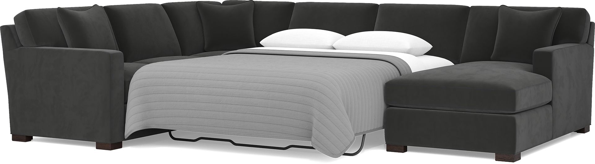 Harmonie Gunmetal 3 Pc Gel Foam Sleeper Sectional - Image 3