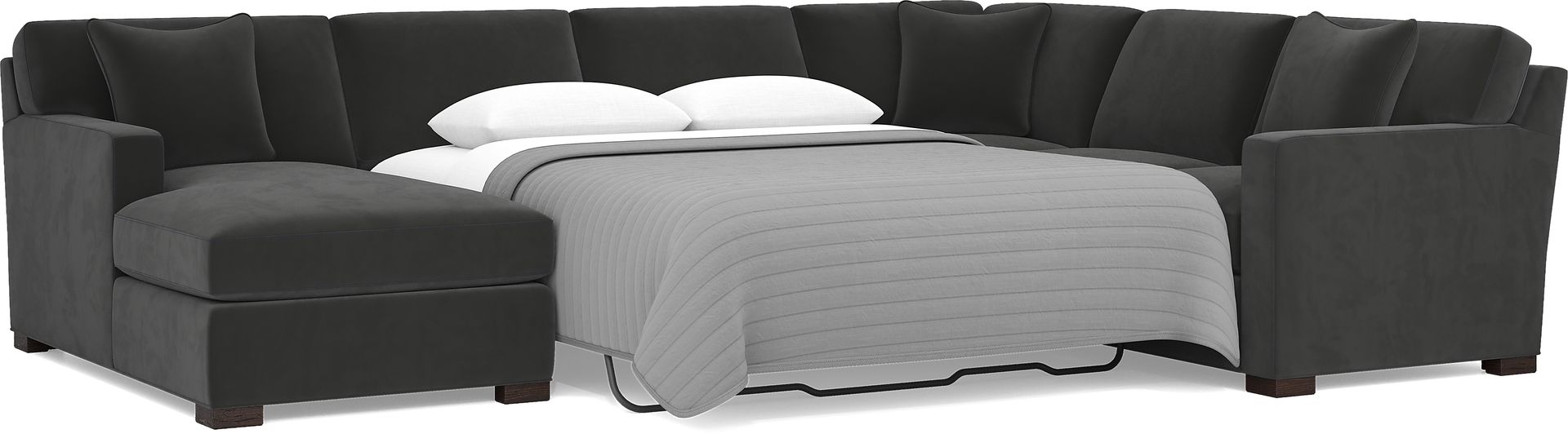 Harmonie Gunmetal 3 Pc Sleeper Sectional - Image 3