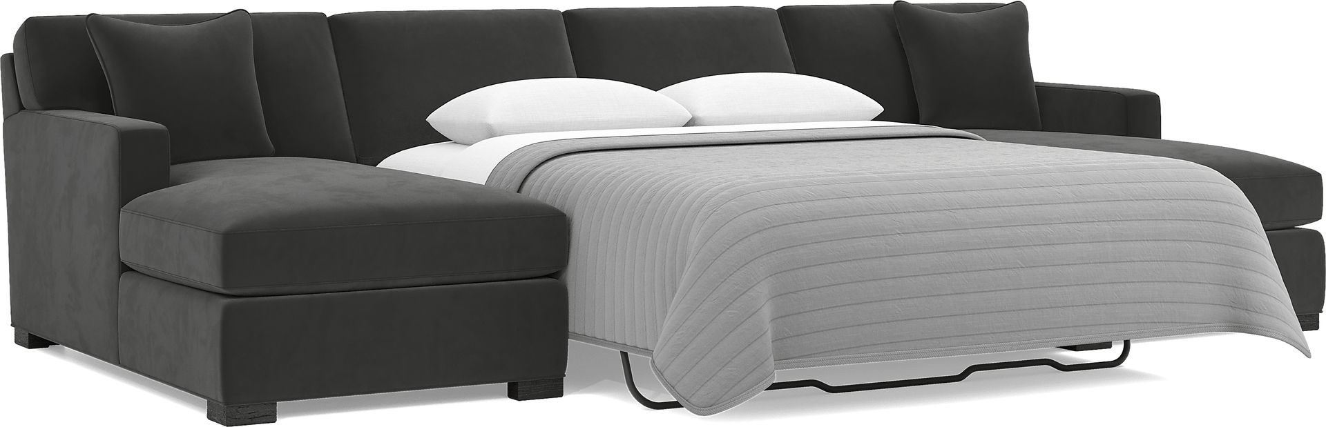 Harmonie Gunmetal 3 Pc Sleeper Sectional - Image 3