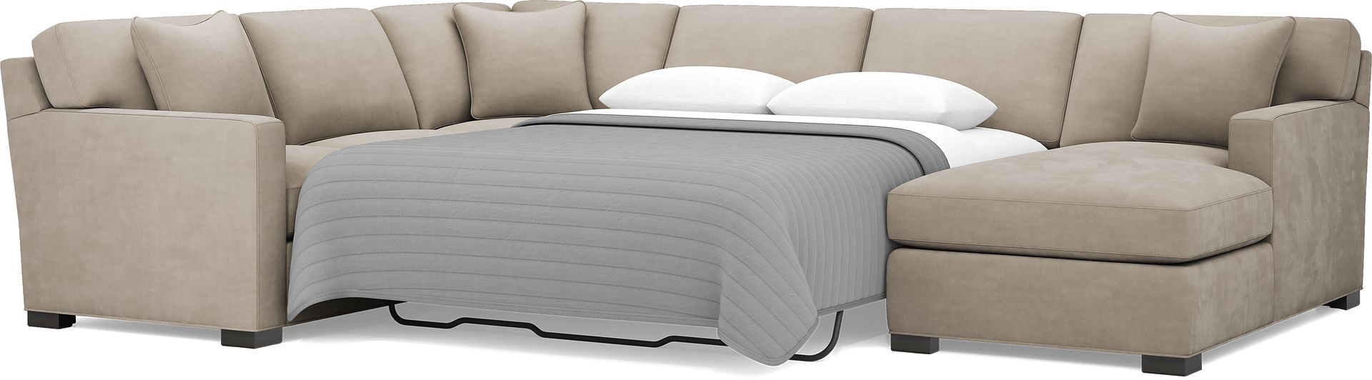 Harmonie Light Taupe 3 Pc Gel Foam Sleeper Sectional - Image 3