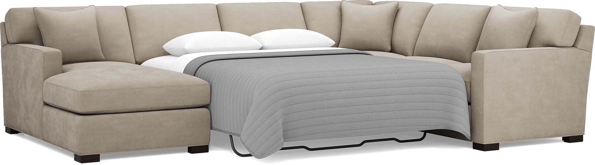Harmonie Light Taupe 3 Pc Sleeper Sectional - Image 3