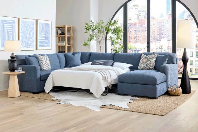 Harmonie Sapphire 3 Pc Gel Foam Sleeper Sectional - Thumbnail - Image 2
