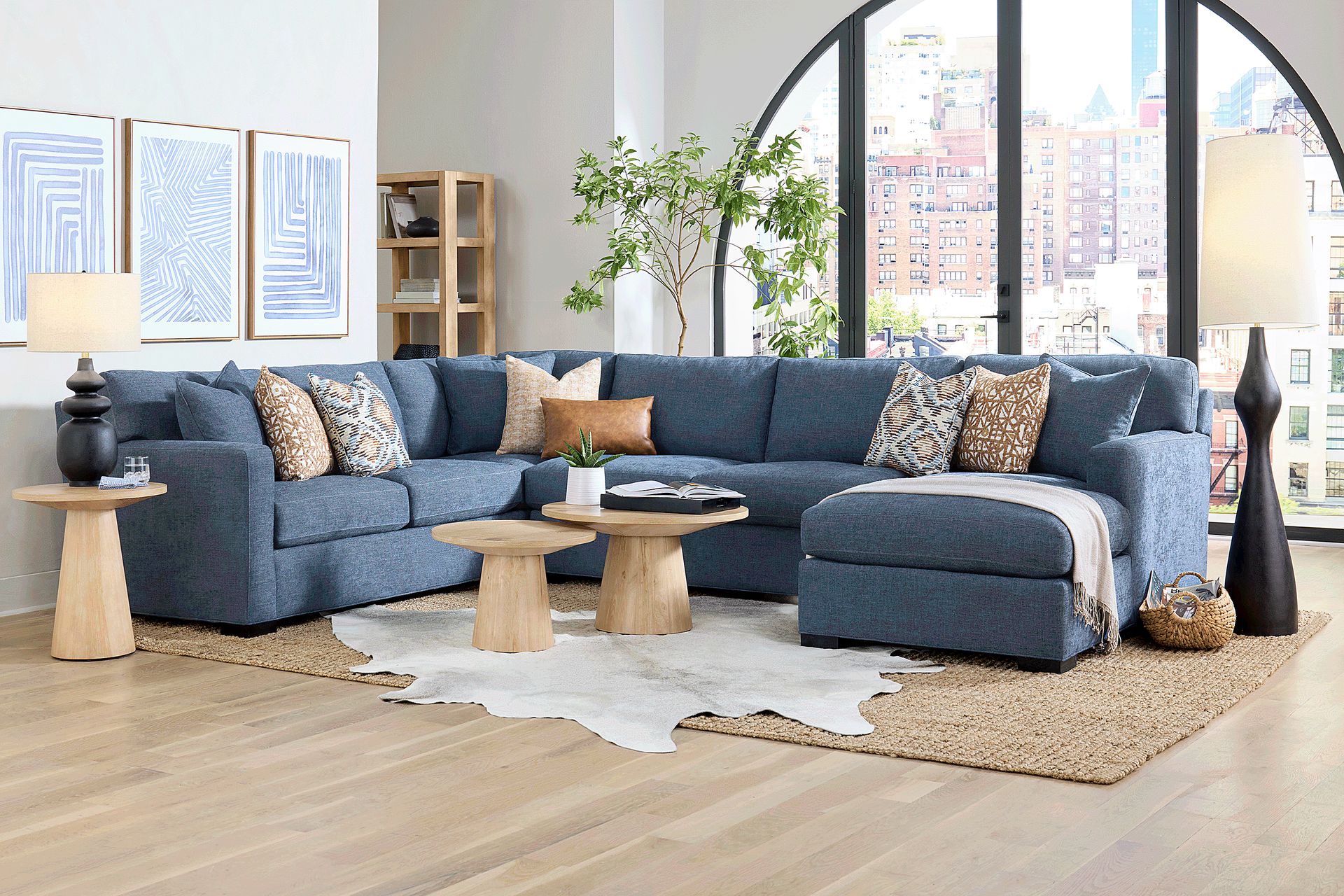 Harmonie Sapphire 3 Pc Gel Foam Sleeper Sectional - Image 1