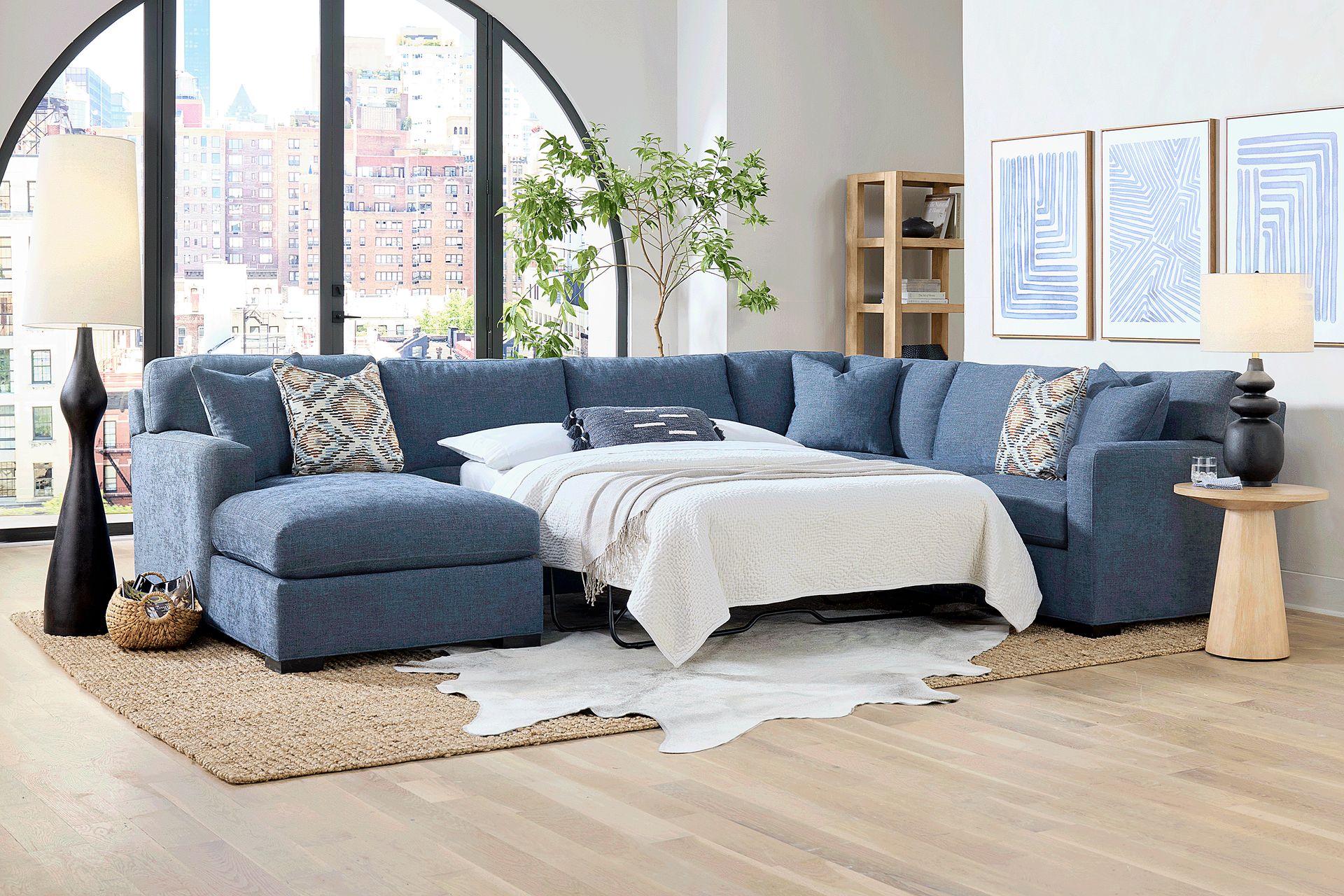 Harmonie Sapphire 3 Pc Sleeper Sectional - Image 4