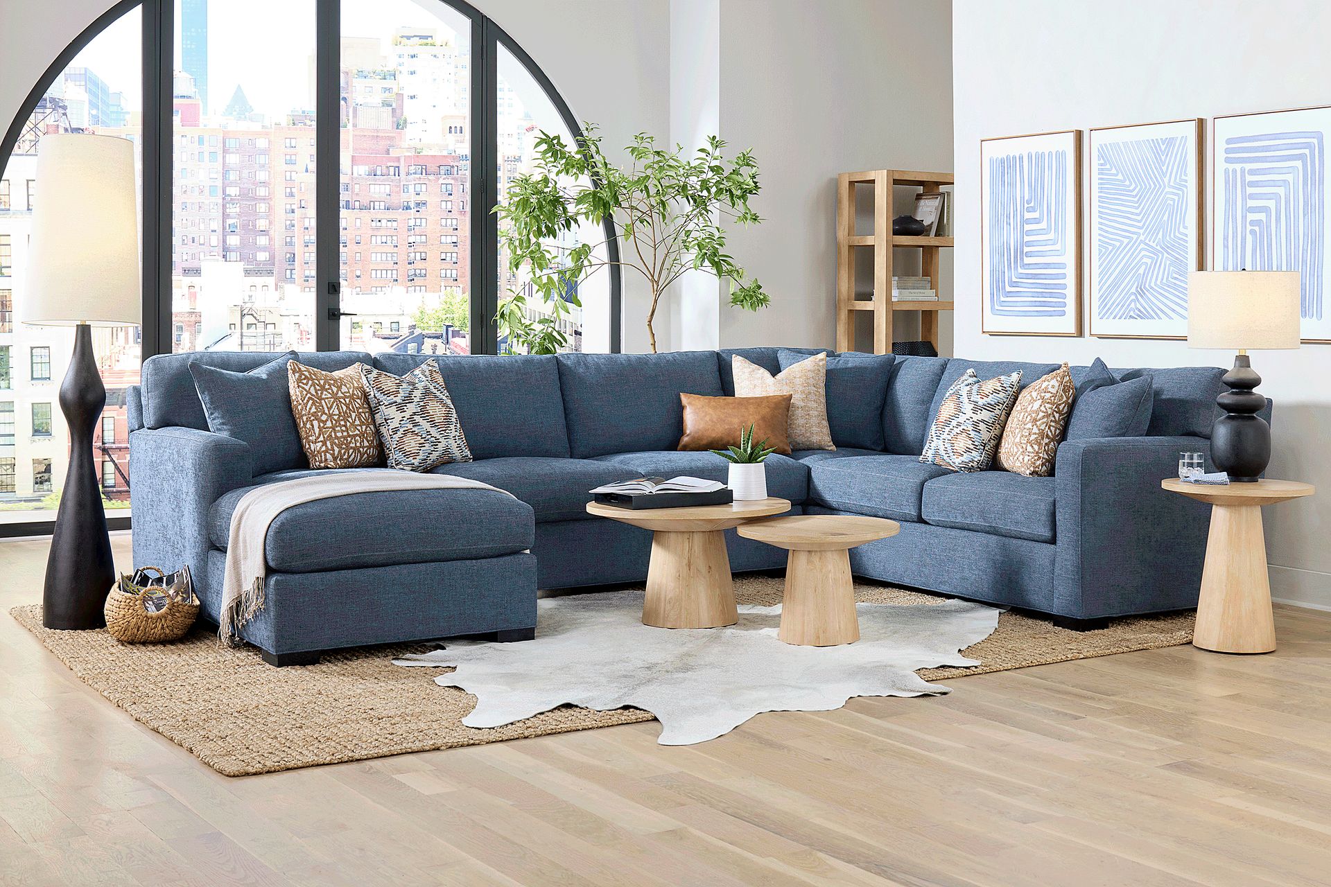 Harmonie Sapphire 3 Pc Sleeper Sectional - Image 1