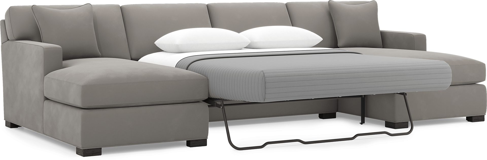 Harmonie Steel 3 Pc Gel Foam Sleeper Sectional - Image 4