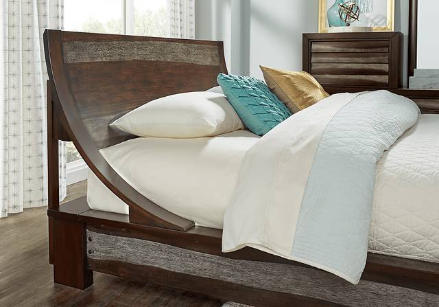 Harmony Place Brown 3 Pc Queen Platform Bed - Thumbnail - Image 2
