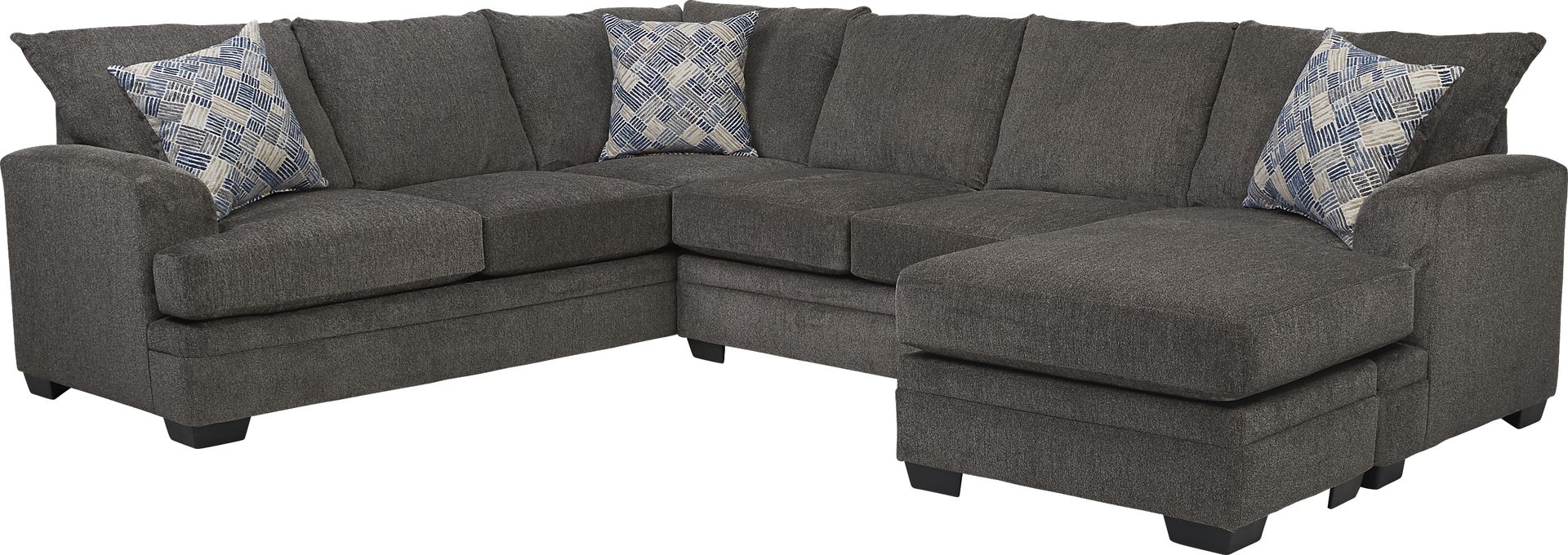 Harold Square Pewter 7 Pc Sectional Living Room Plus 65 in. TV - Image 2