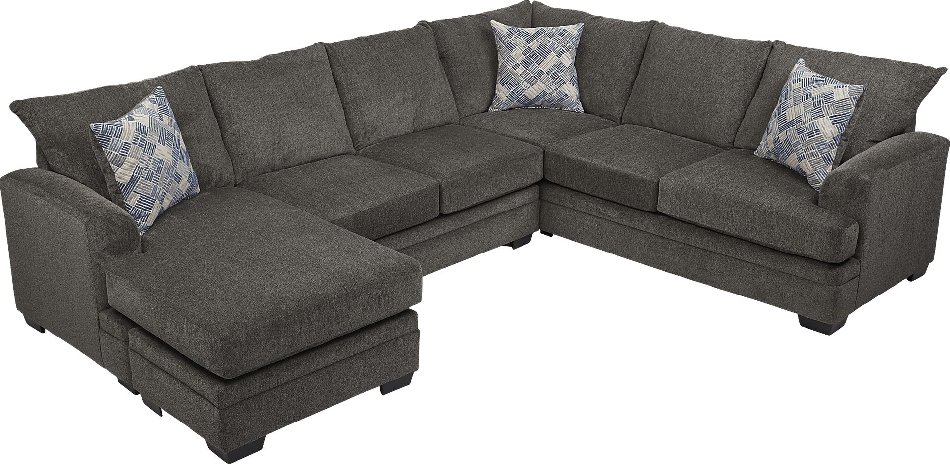 Harold Square Pewter 3 Pc Sectional - Image 3