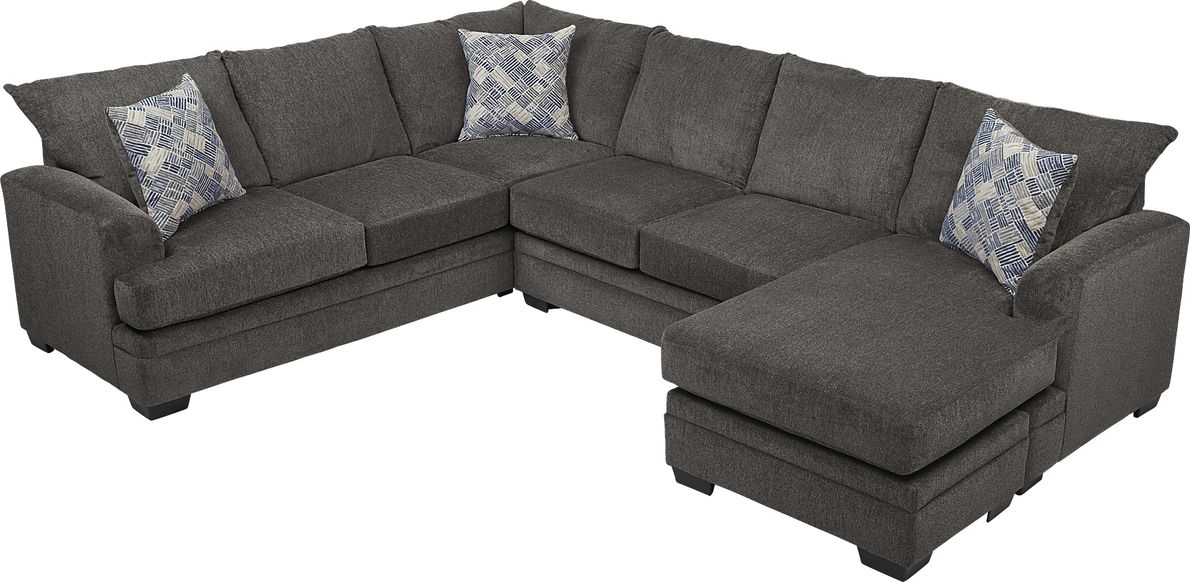 Harold Square Pewter 3 Pc Sleeper Sectional Rooms To Go