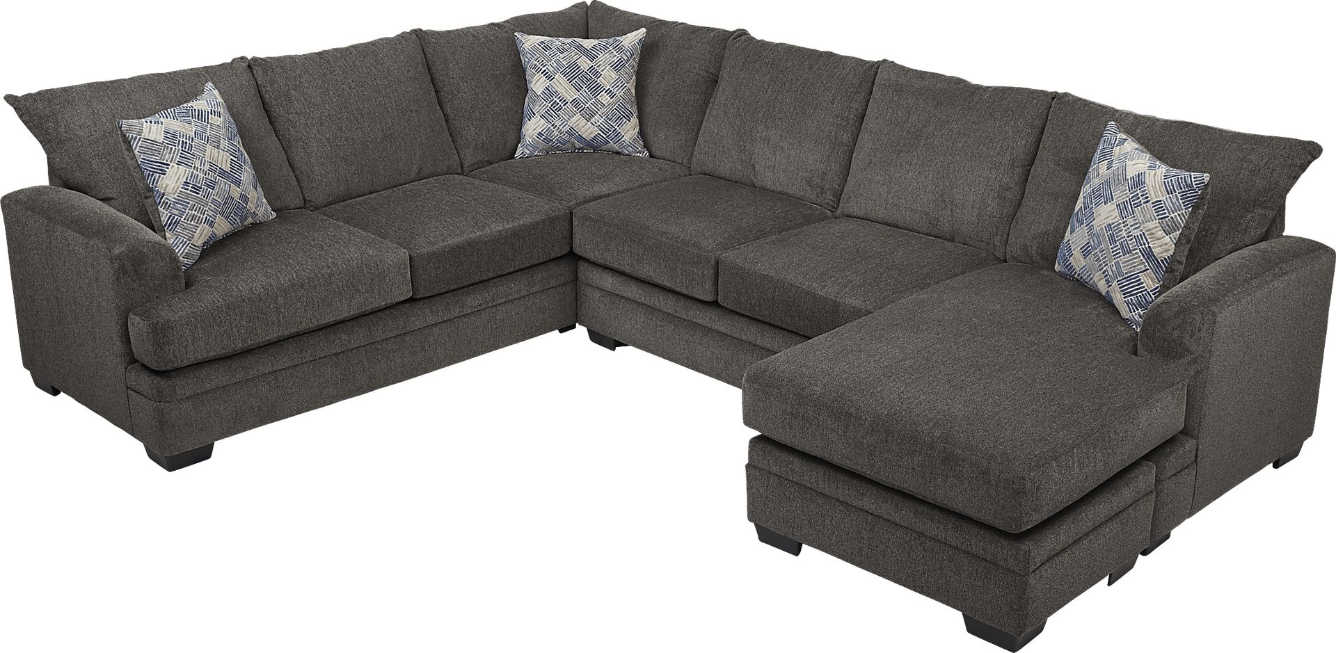 Harold Square Pewter 3 Pc Sleeper Sectional - Image 3