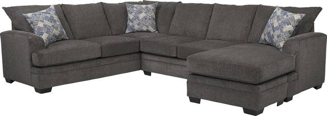 Harold Square Pewter 3 Pc Sleeper Sectional - Thumbnail - Image 1