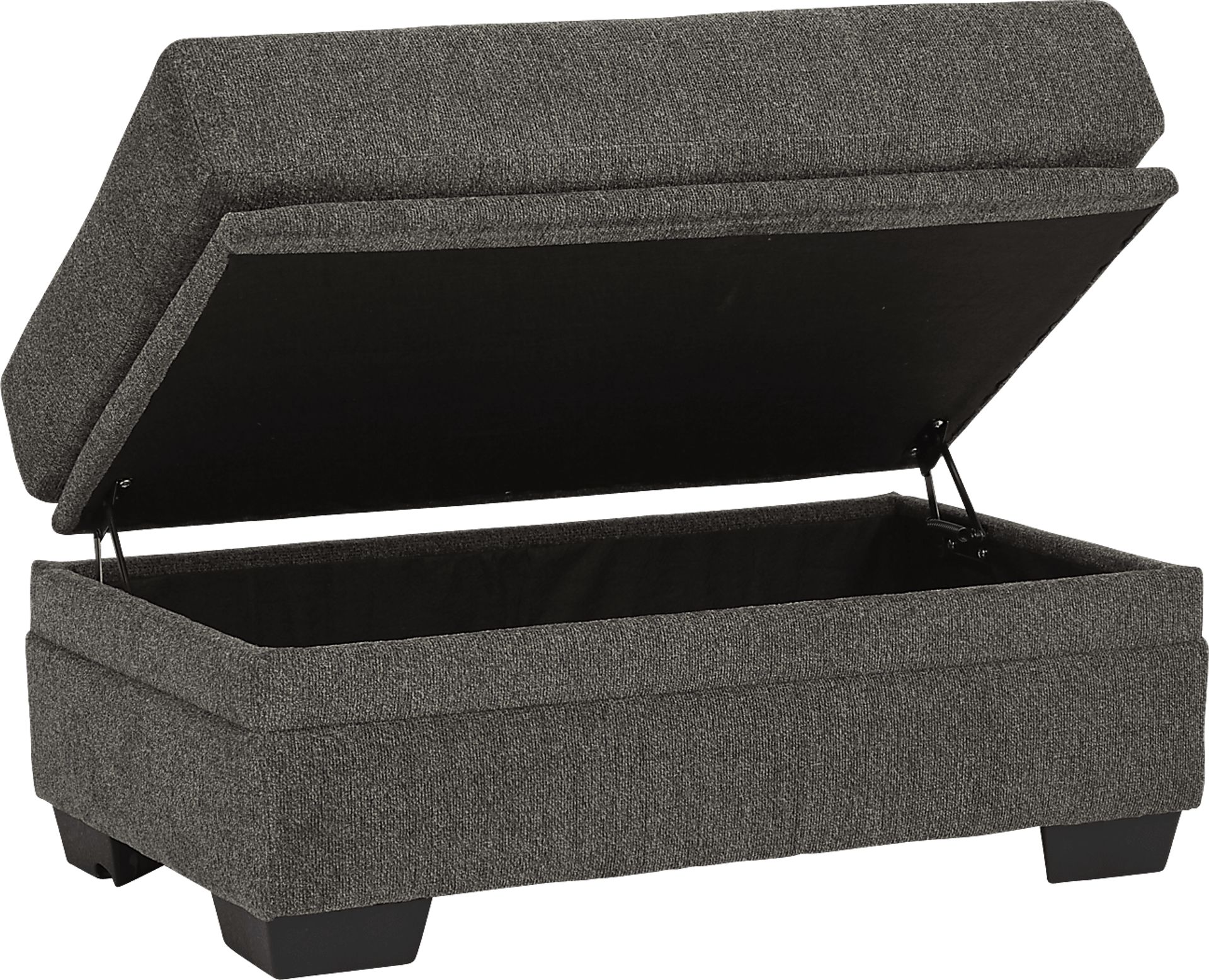 Harold Square Pewter Storage Ottoman - Image 3