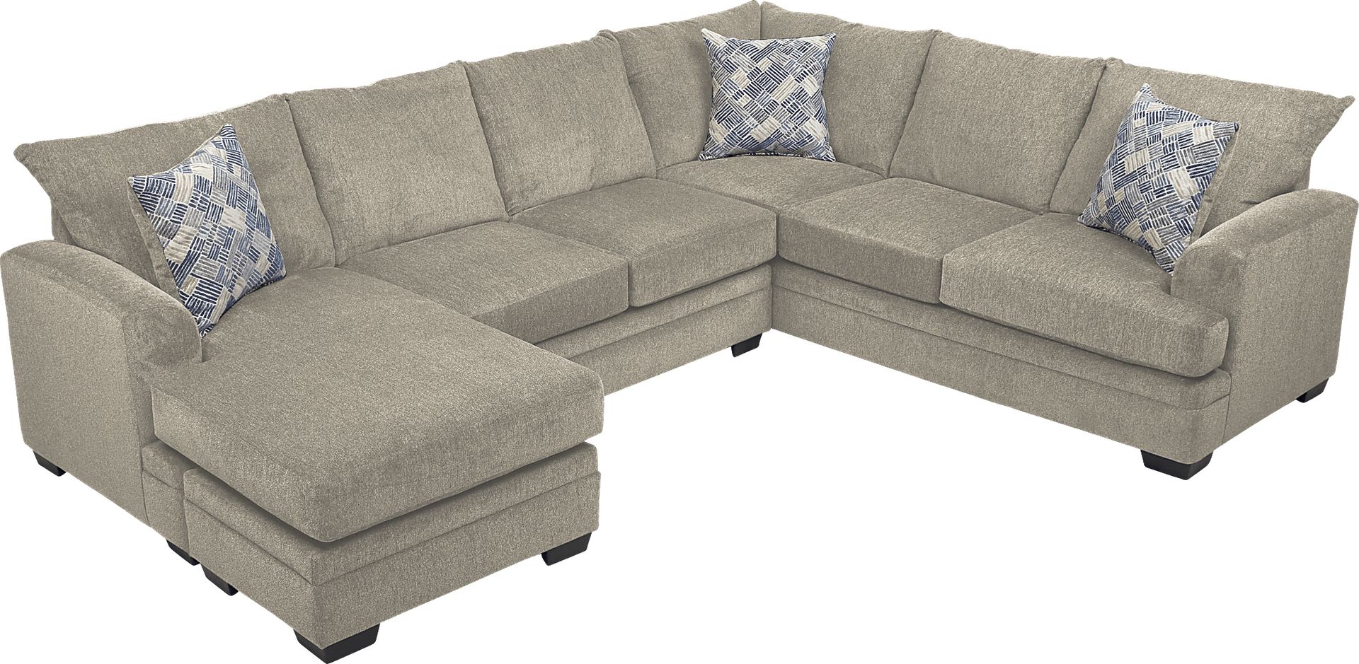 Harold Square Platinum 4 Pc Sectional Living Room - Image 3