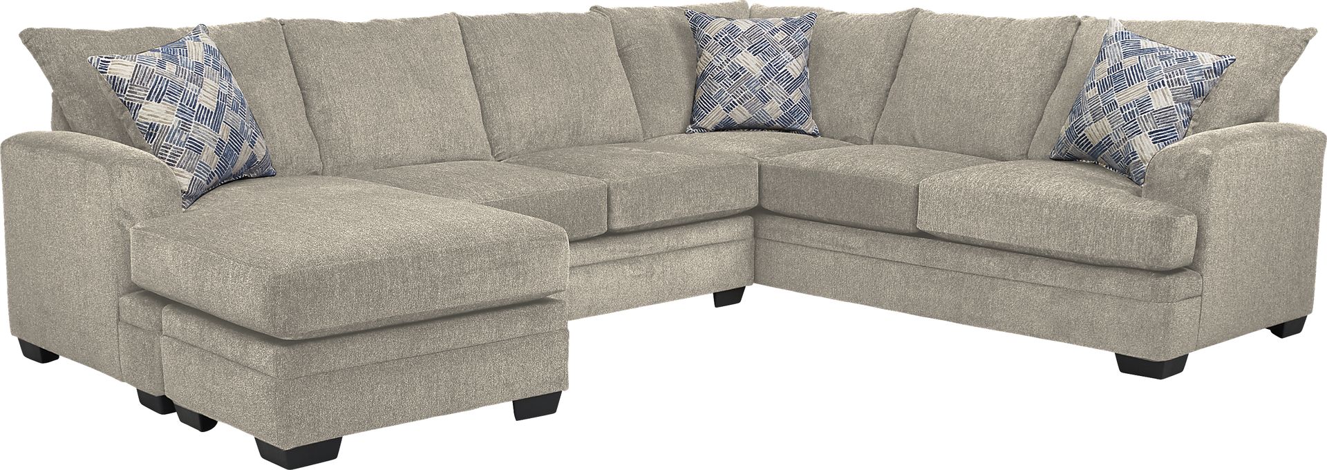 Harold Square Platinum 4 Pc Sectional Living Room - Image 2