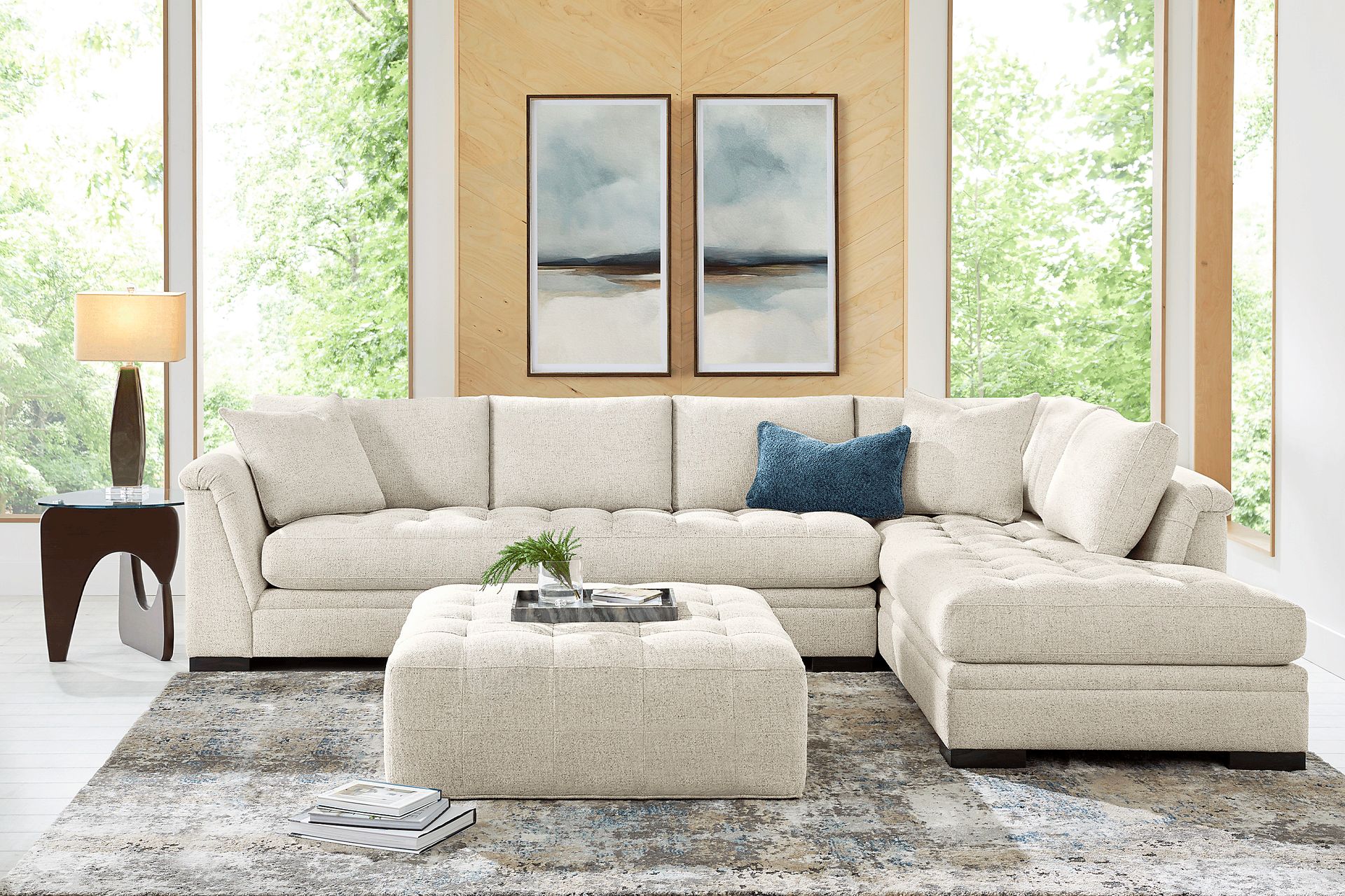 Harper Beige 5 Pc XL Sectional Living Room - Image 1