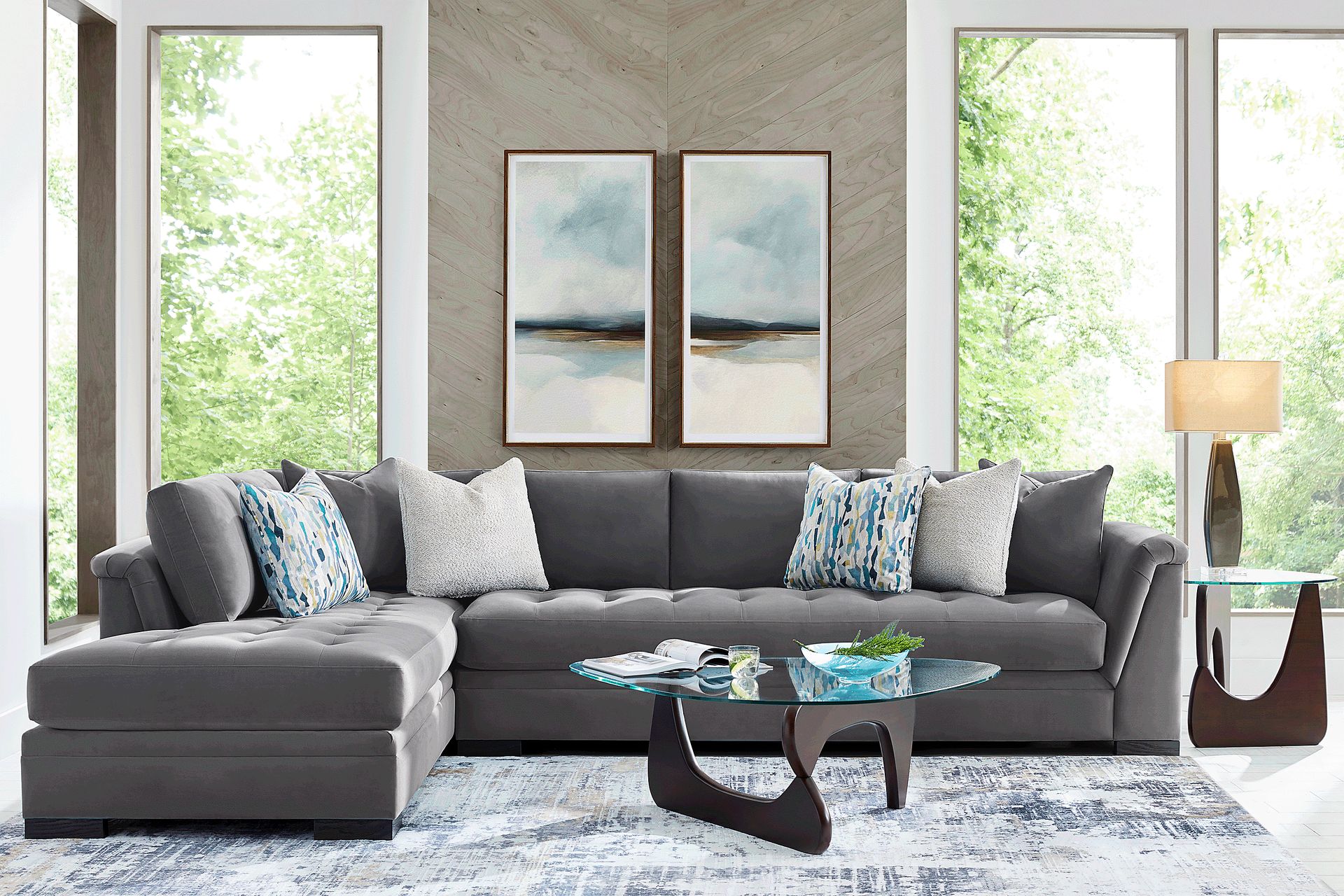 Harper Steel 5 Pc Sectional Living Room - Image 1