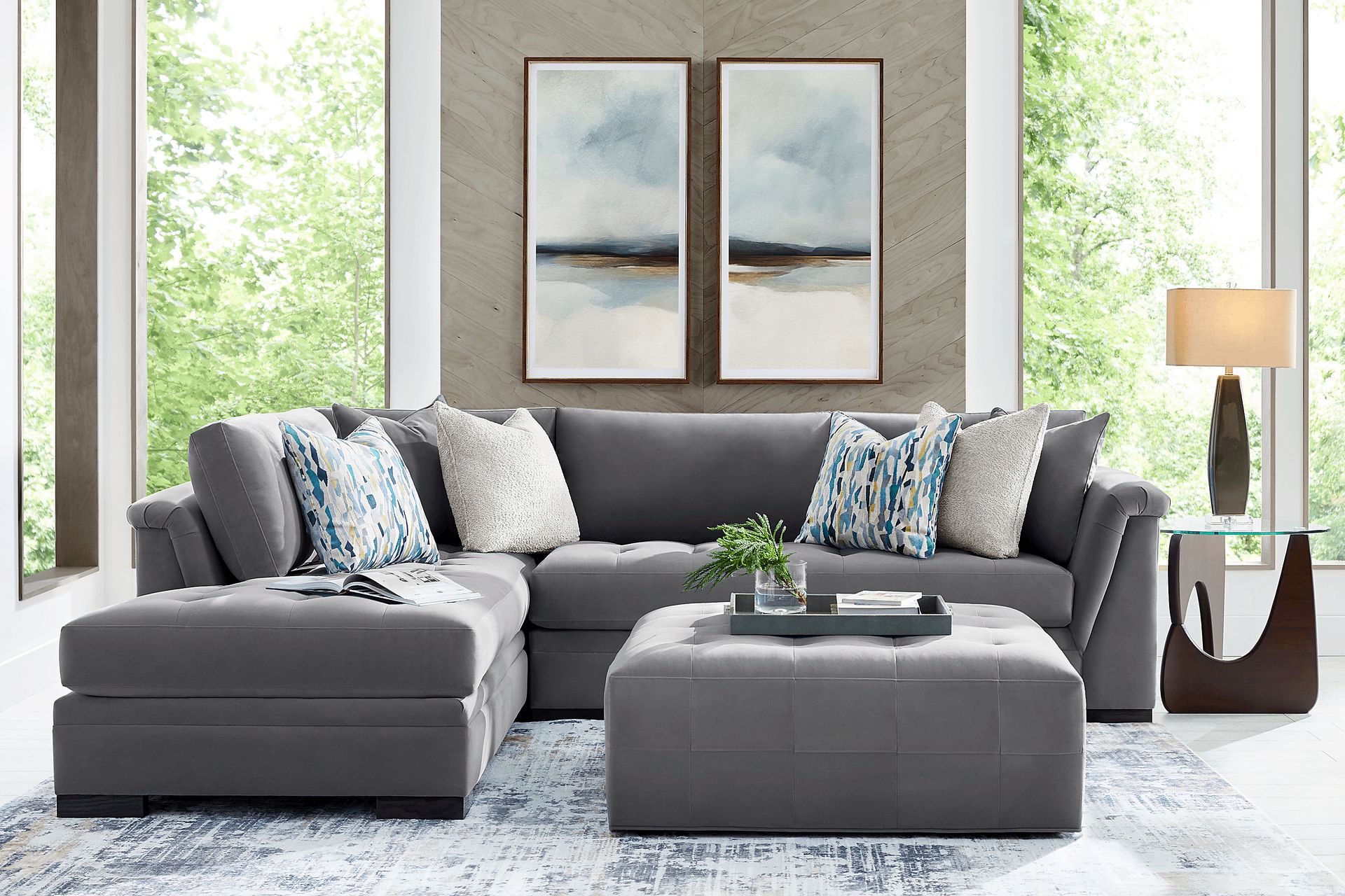 Harper Steel 5 Pc Sectional Living Room - Image 1