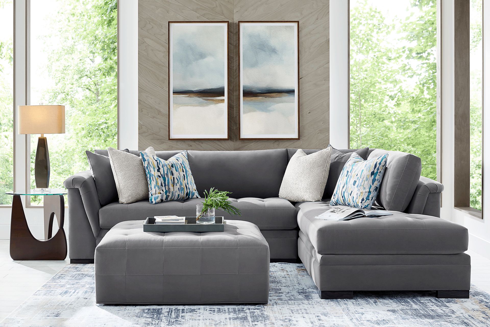 Harper Steel 5 Pc Sectional Living Room - Image 1