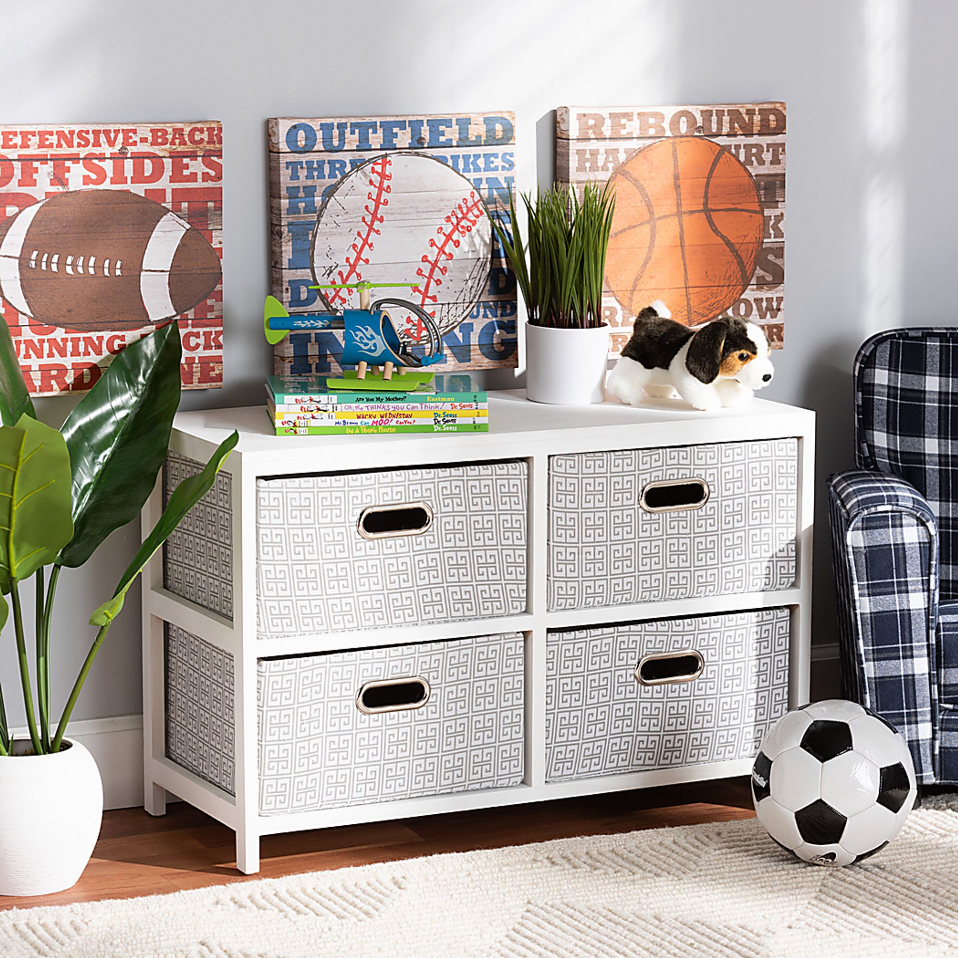 Harpercolins White 4 Basket Storage Unit - Image 2