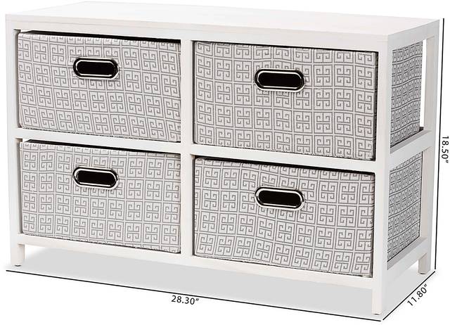 Harpercolins White 4 Basket Storage Unit - Thumbnail - Image 9