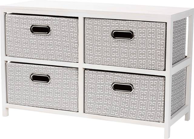 Harpercolins White 4 Basket Storage Unit - Thumbnail - Image 1