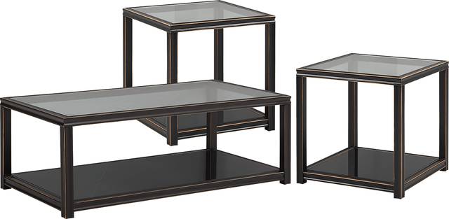 Harperdale Black 3 Pc Table Set - Thumbnail - Image 1
