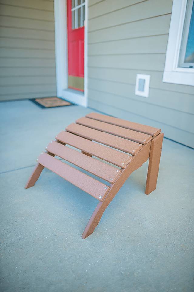 Harpwell Traditional Brown Outdoor Ottoman - Thumbnail - Image 3