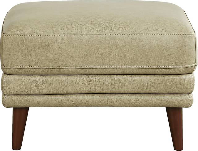 Harrington Park Sage Leather Ottoman - Thumbnail - Image 2