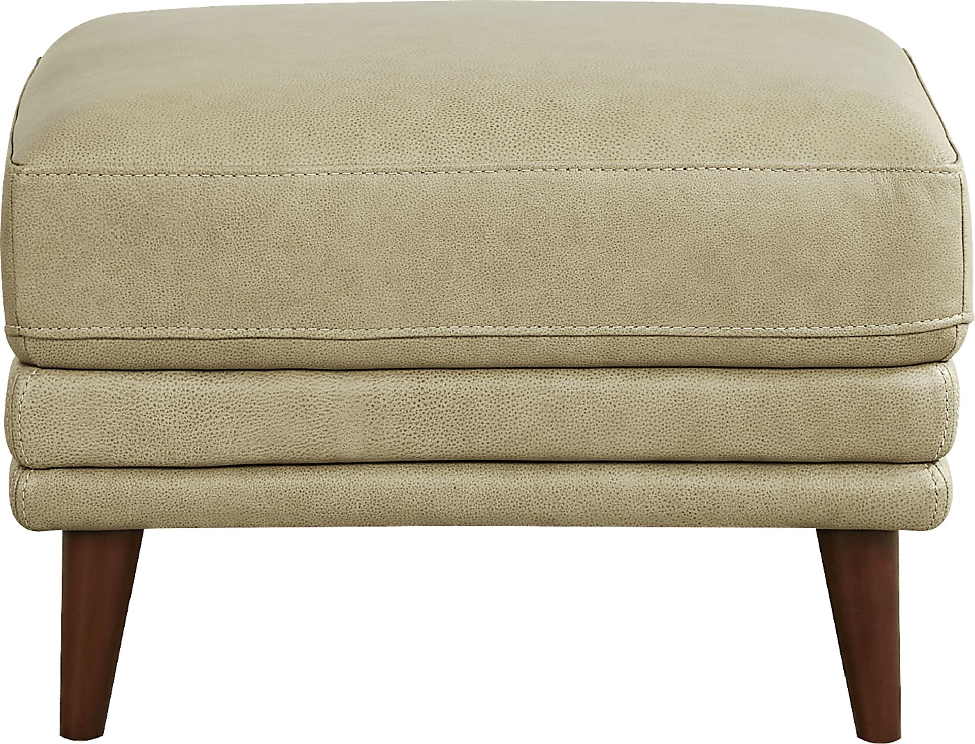Harrington Park Sage Leather Ottoman - Image 2