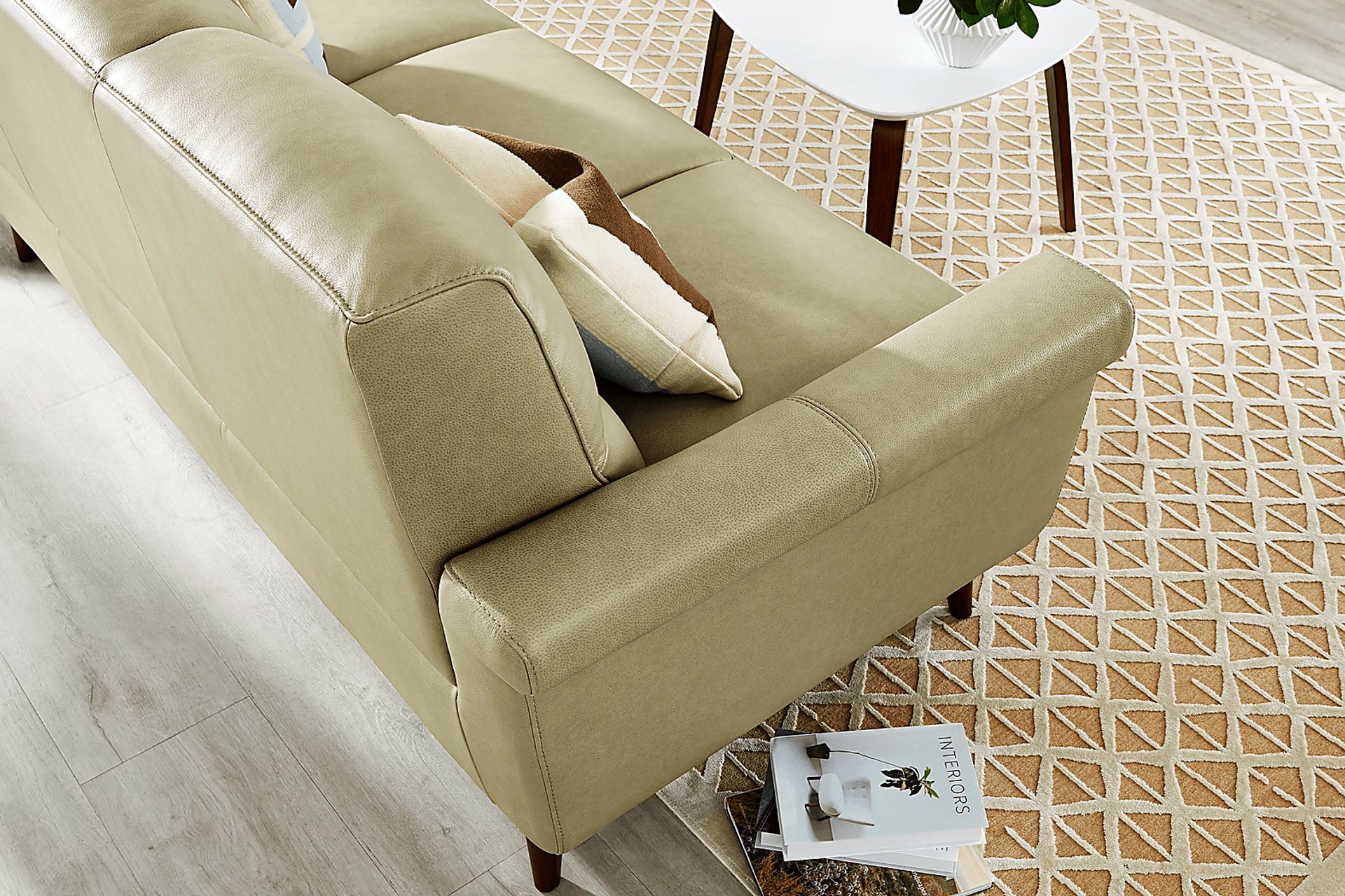 Harrington Park Sage Leather Sofa - Image 4