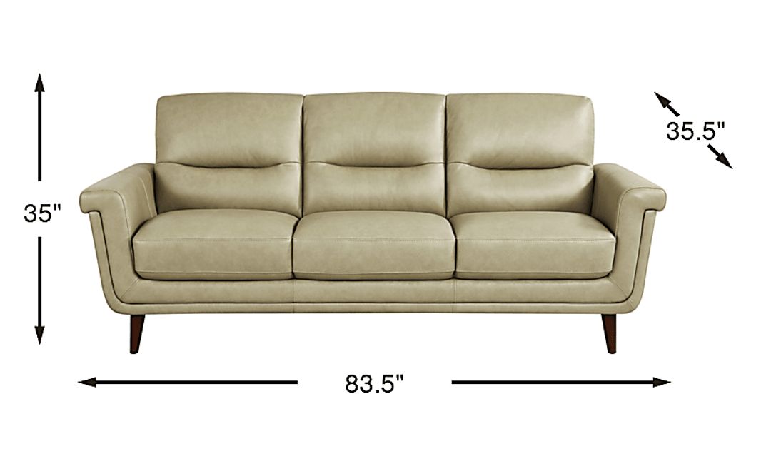 Harrington Park Sage Leather Sofa