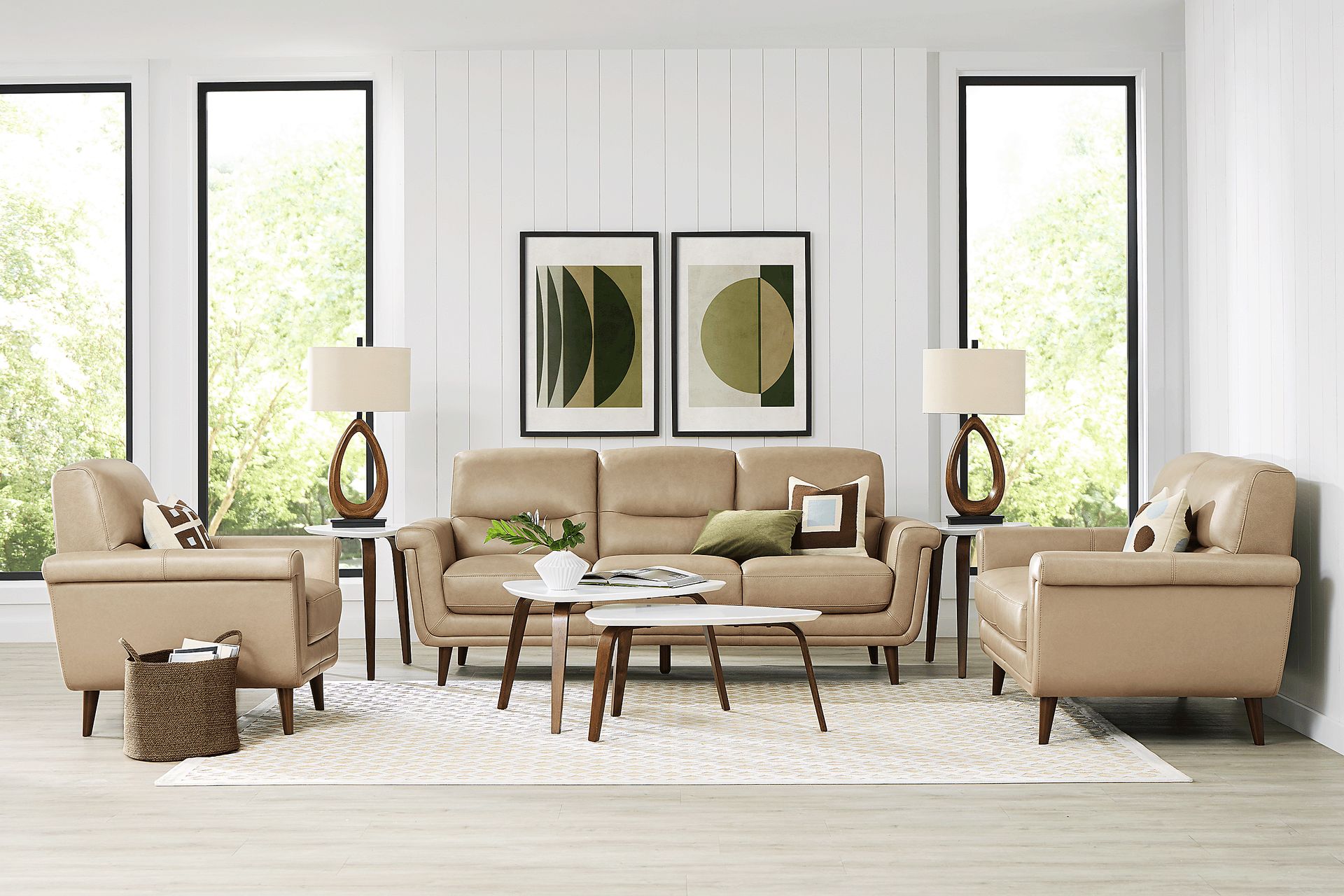 Harrington Park Stone 2 Pc Leather Living Room - Image 1