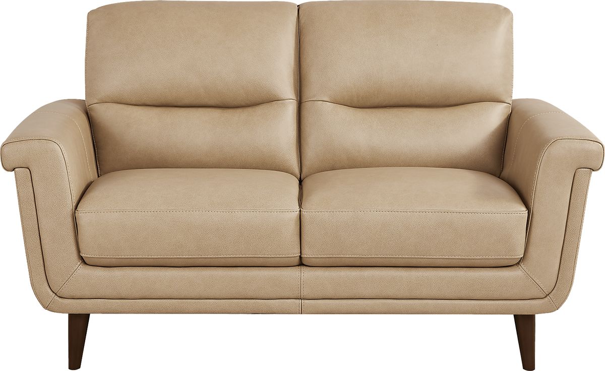 Harrington Park 2 Pc Stone Beige Leather Living Room Set With Sofa ...