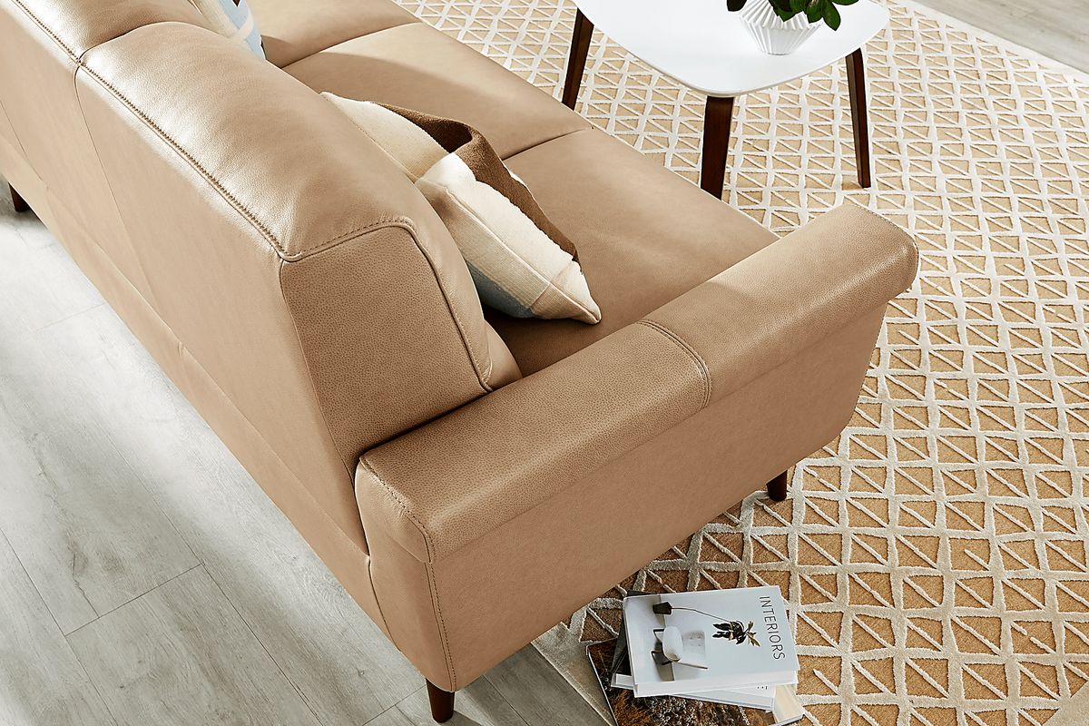 Harrington Park 2 Pc Stone Beige Leather Living Room Set With Sofa ...