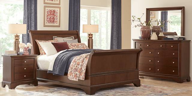 Harrington Place Cherry 9 Pc King Sleigh Bedroom - Thumbnail - Image 1