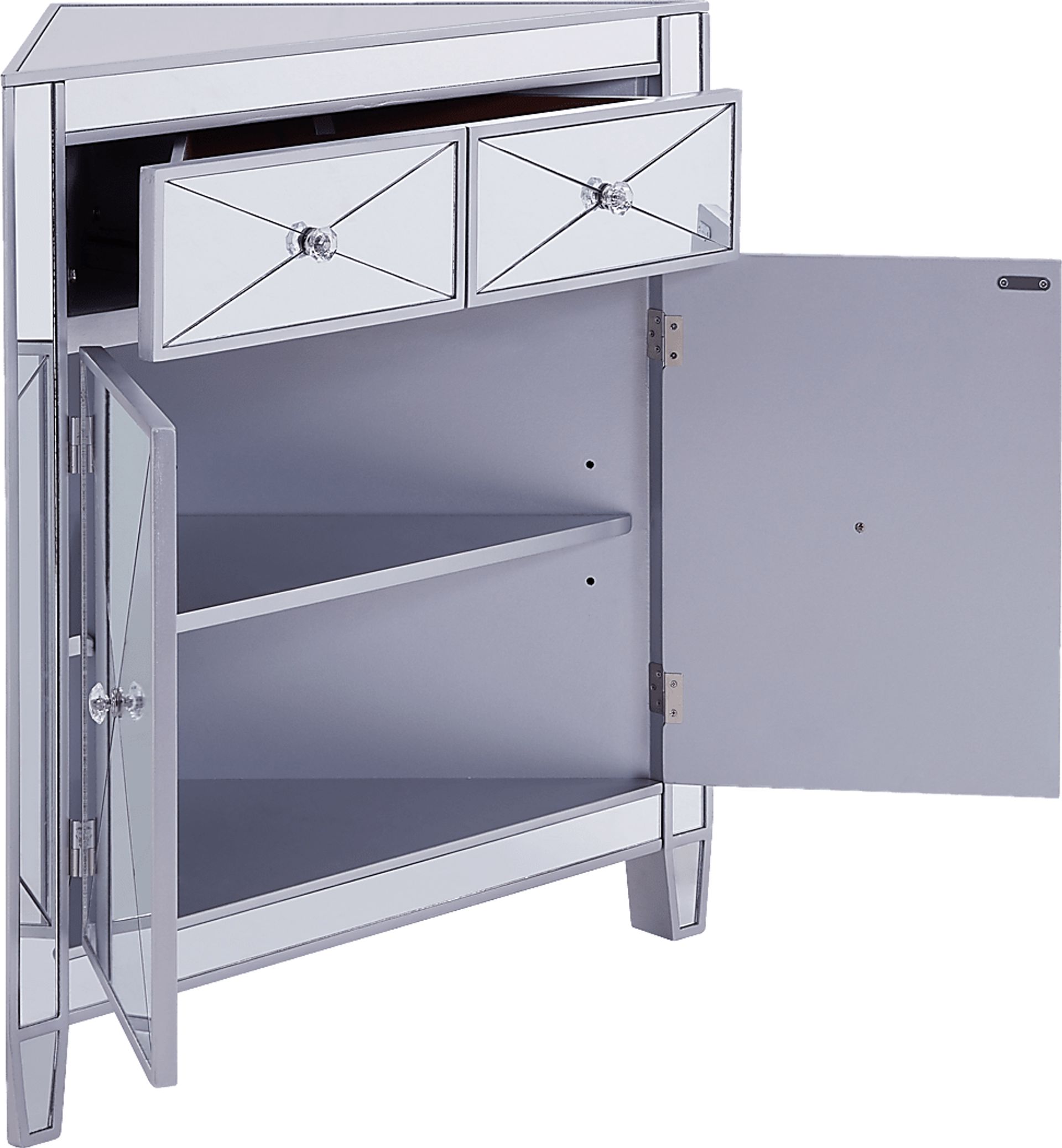 Harrisglen Silver Corner Accent Cabinet - Image 2