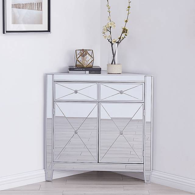 Harrisglen Silver Corner Accent Cabinet - Thumbnail - Image 3