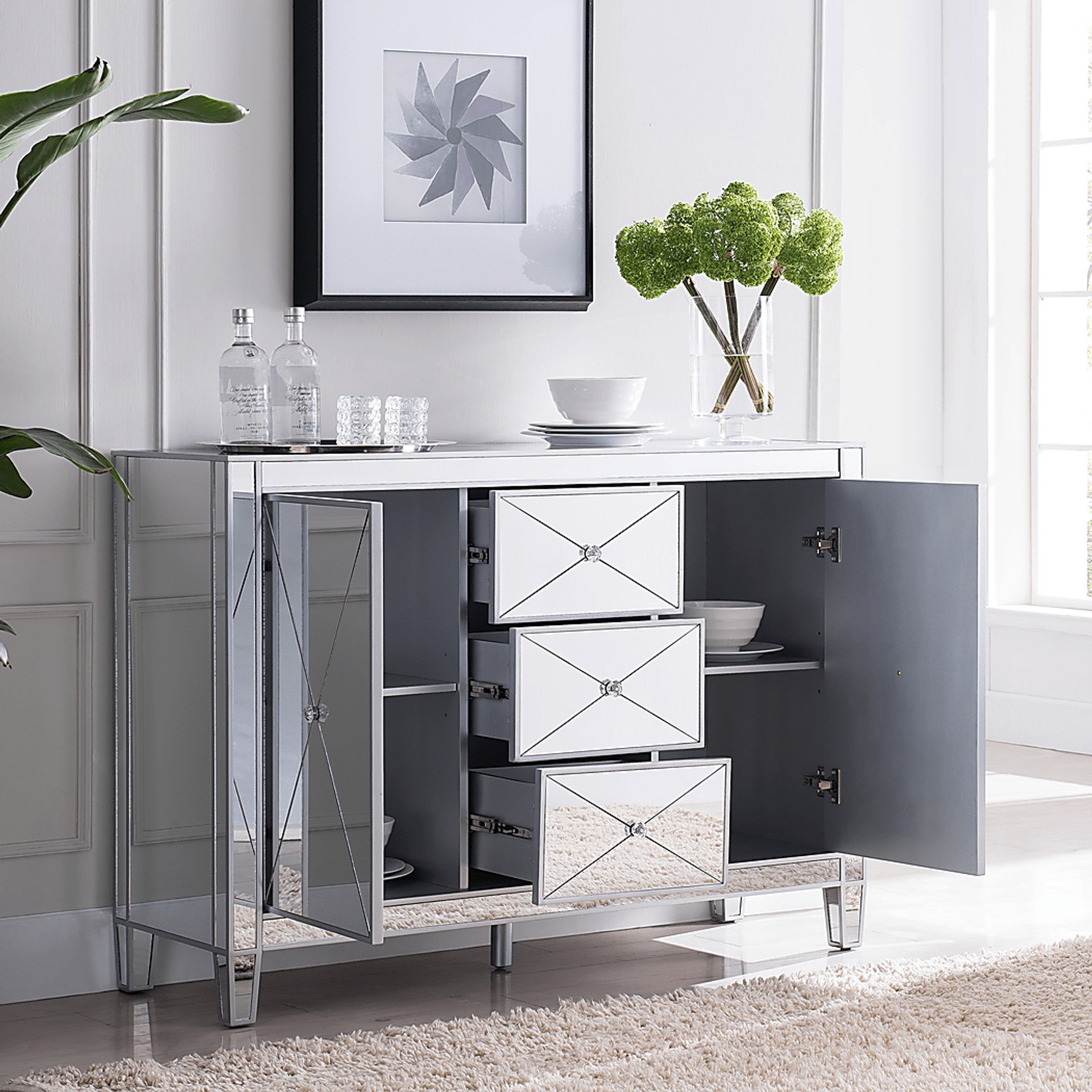 Harrisglen Silver Large Accent Cabinet - Image 4