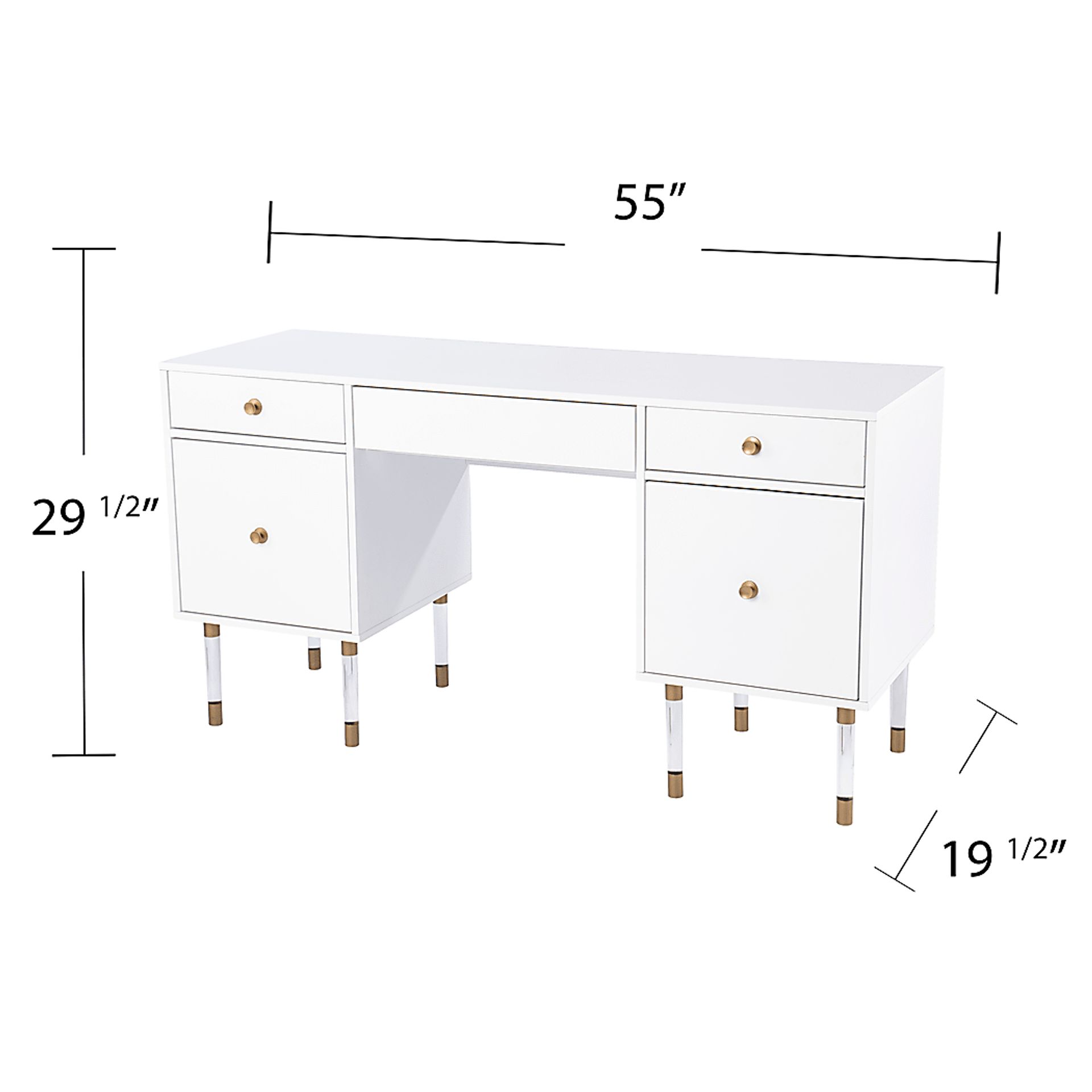 Harrisglen White Desk - Image 9