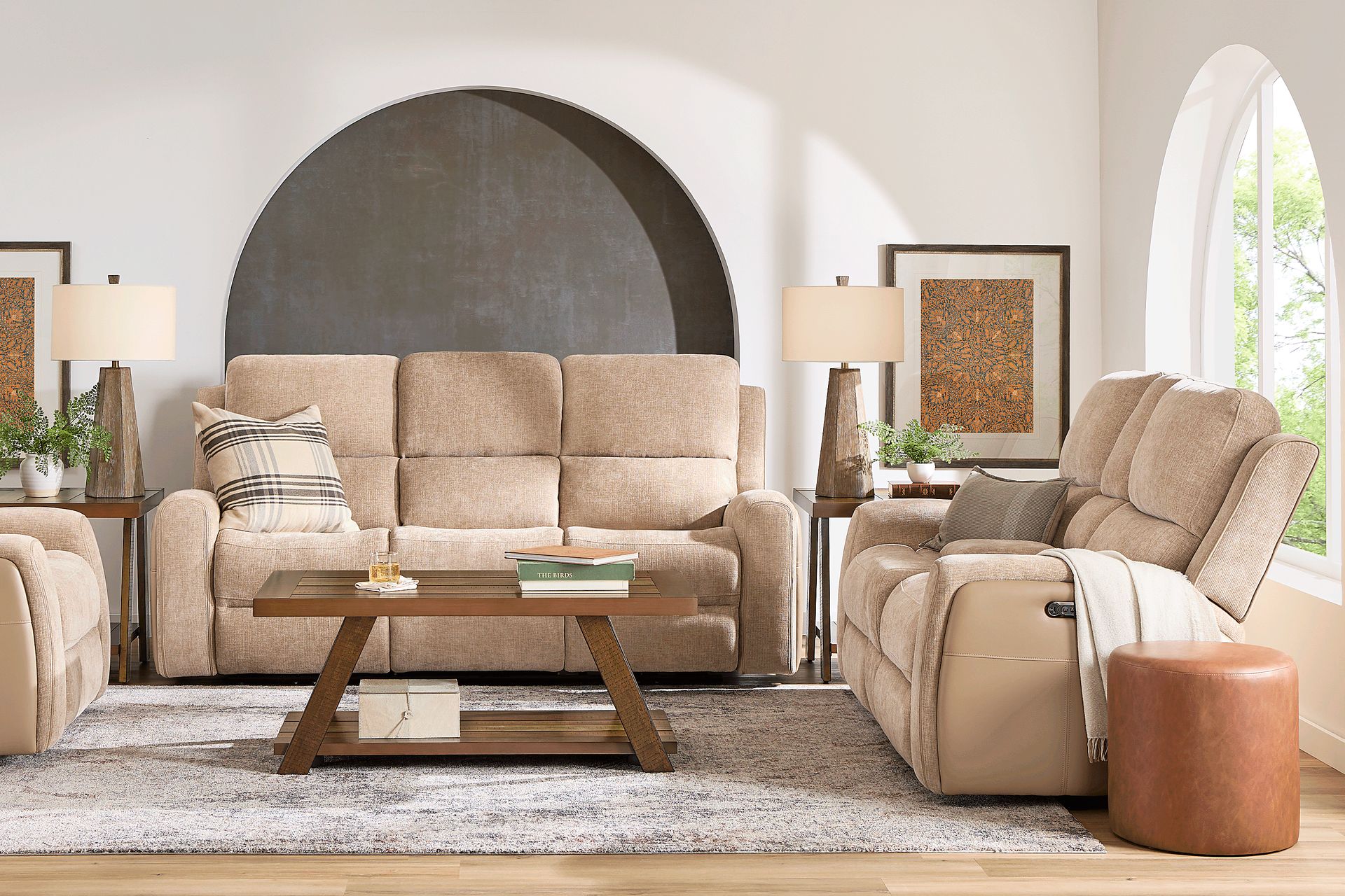 Harrison Beige 3 Pc Dual Power Reclining Living Room - Image 2