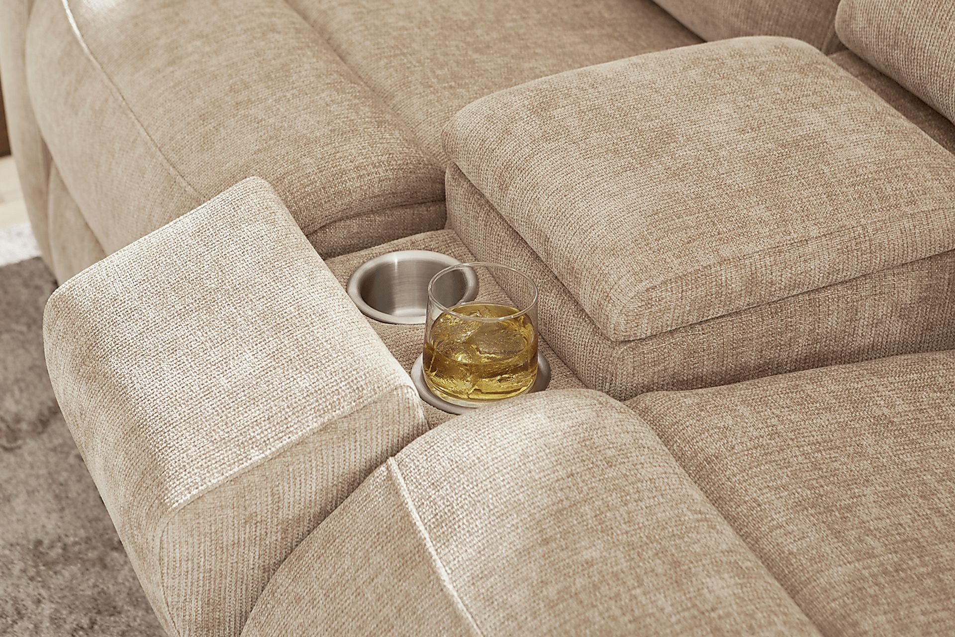 Harrison Beige Dual Power Reclining Loveseat - Image 9