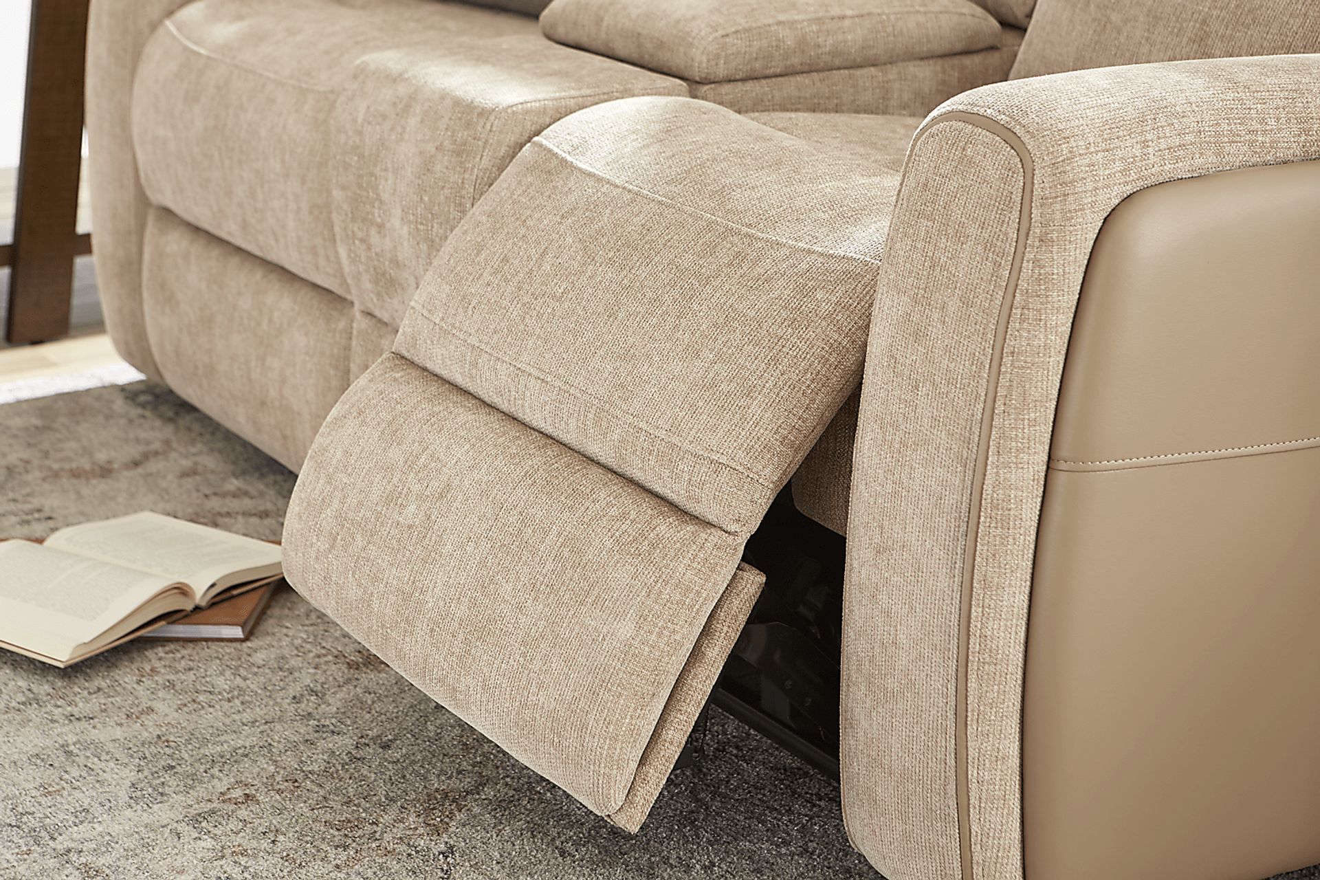 Harrison Beige Dual Power Reclining Loveseat - Image 11