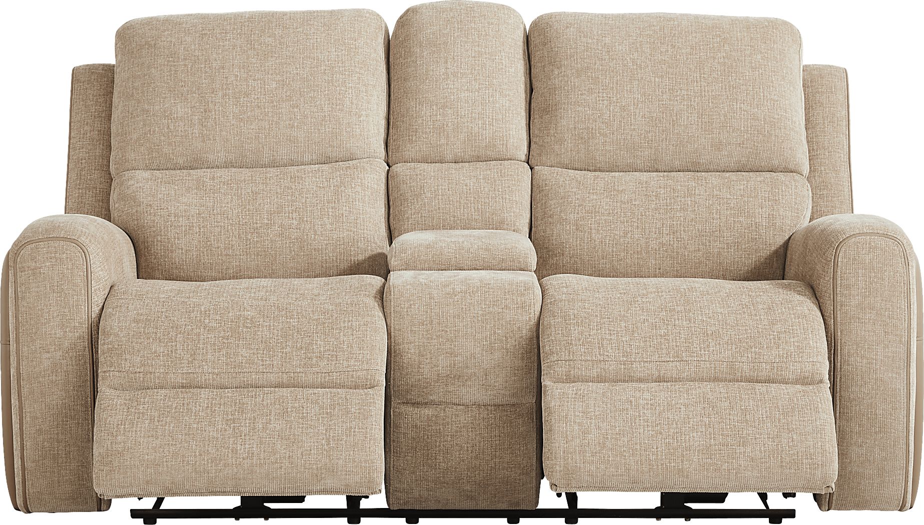 Harrison Beige Dual Power Reclining Loveseat