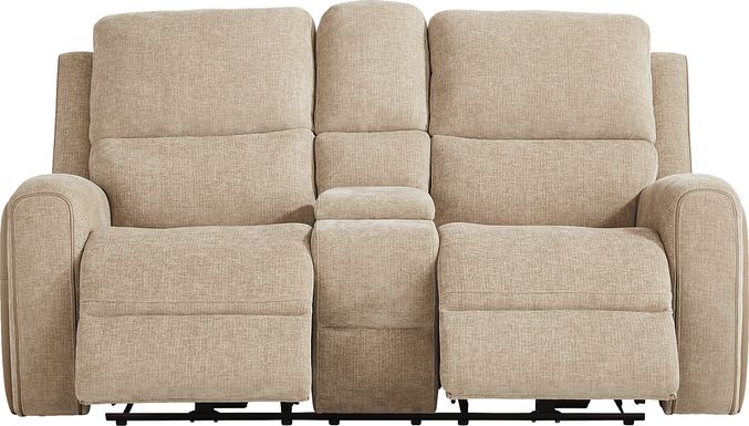 Harrison Beige Dual Power Reclining Loveseat