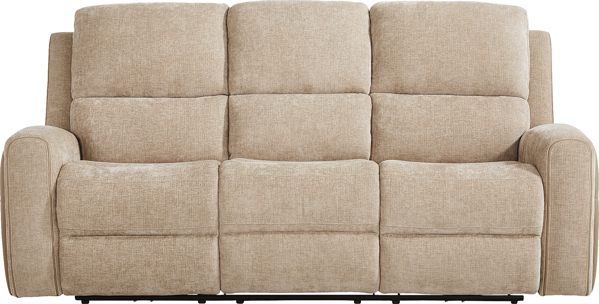 Harrison Beige Dual Power Reclining Sofa - Image 4
