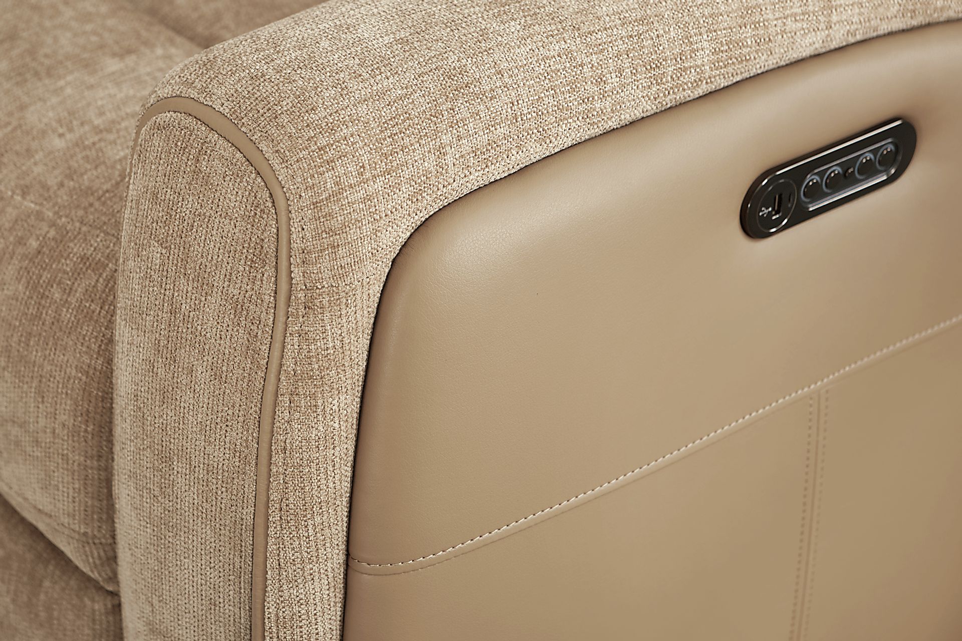 Harrison Beige Dual Power Reclining Sofa - Image 11