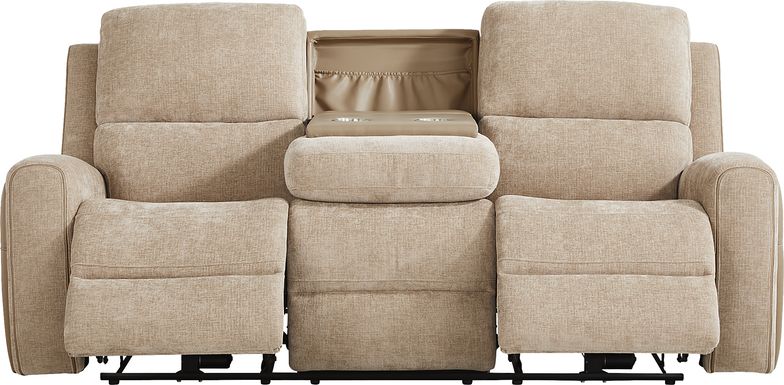 Harrison Beige Dual Power Reclining Sofa