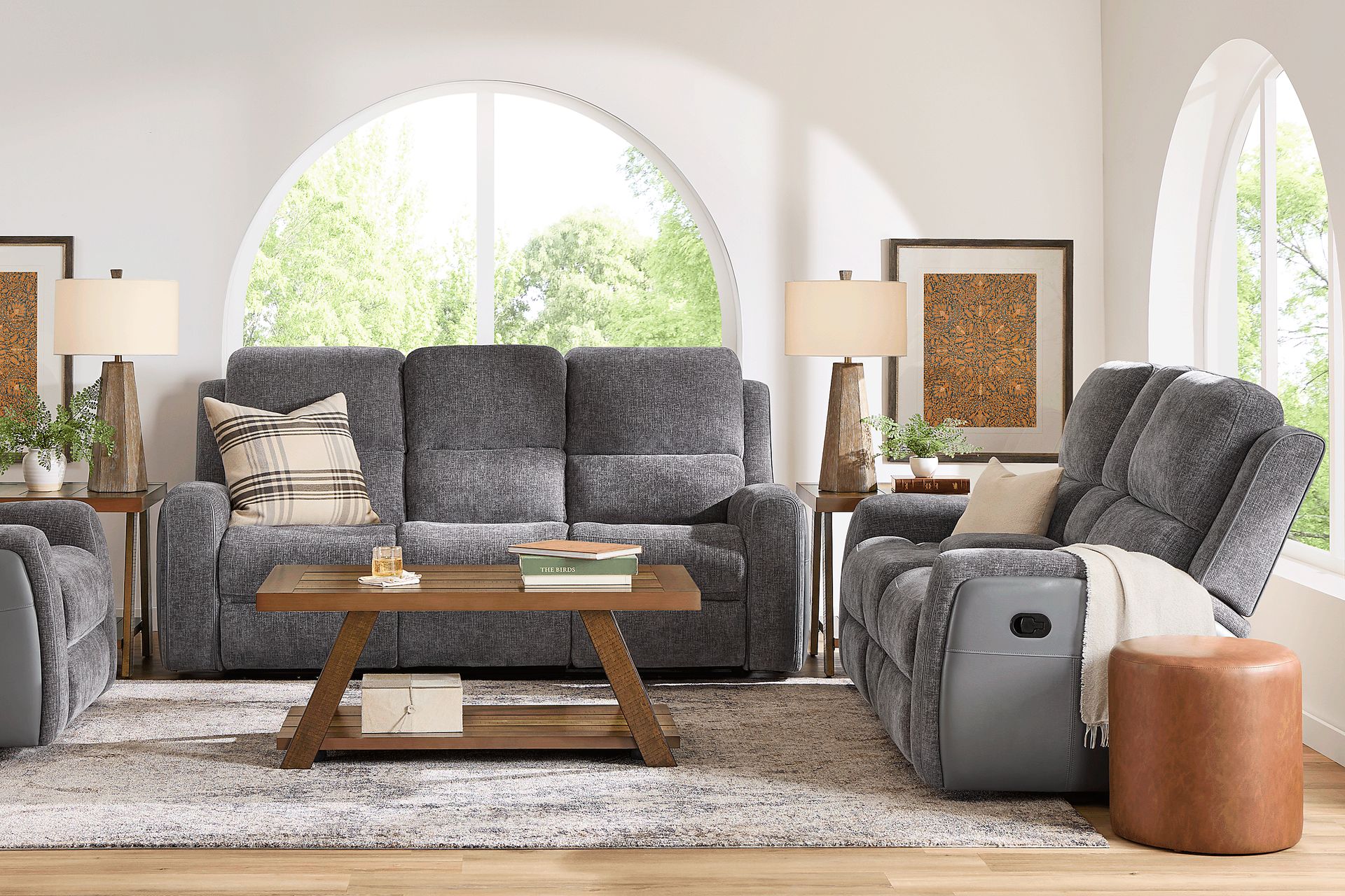 Harrison Charcoal 5 Pc Reclining Living Room - Image 2